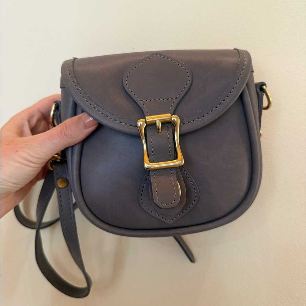 J.W. Hulme Gray Leather Crossbody Bag